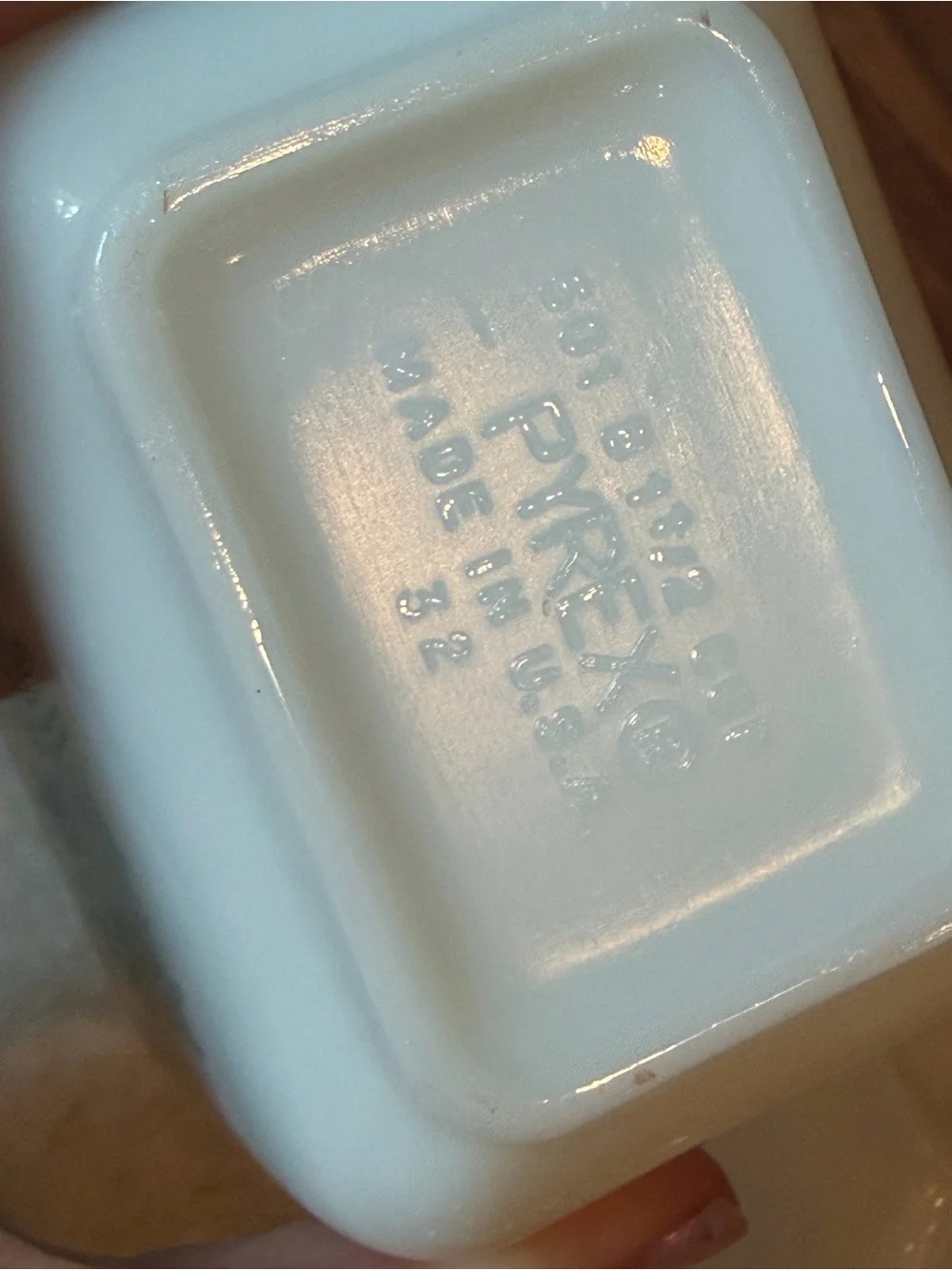 Two vintage 50’s Pyrex Amish Butterprint turquoise refrigerator dishes 501
